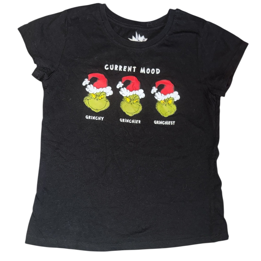 Kids The Grinch black screen printed t-shirt. Size 14